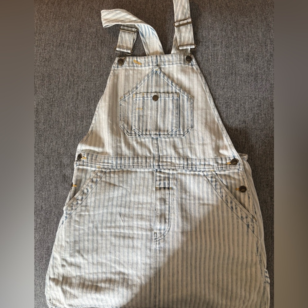 Faherty Striped Denim Overall Skirt